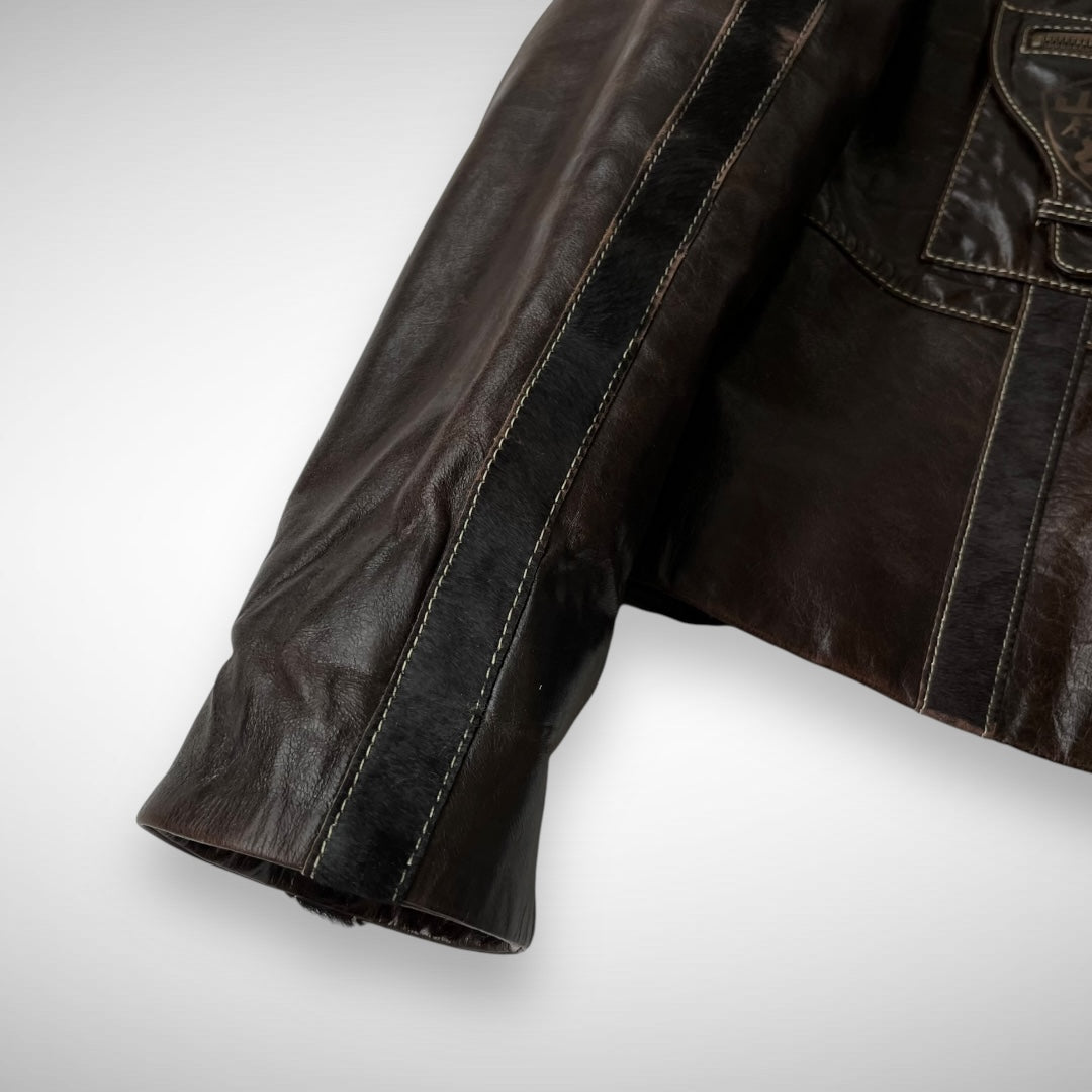 Diesel Leather & Pony Hair Biker Jacket (2000s)