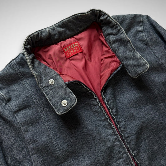 Kenzo Jungle Padded Denim Moto Jacket (90s)