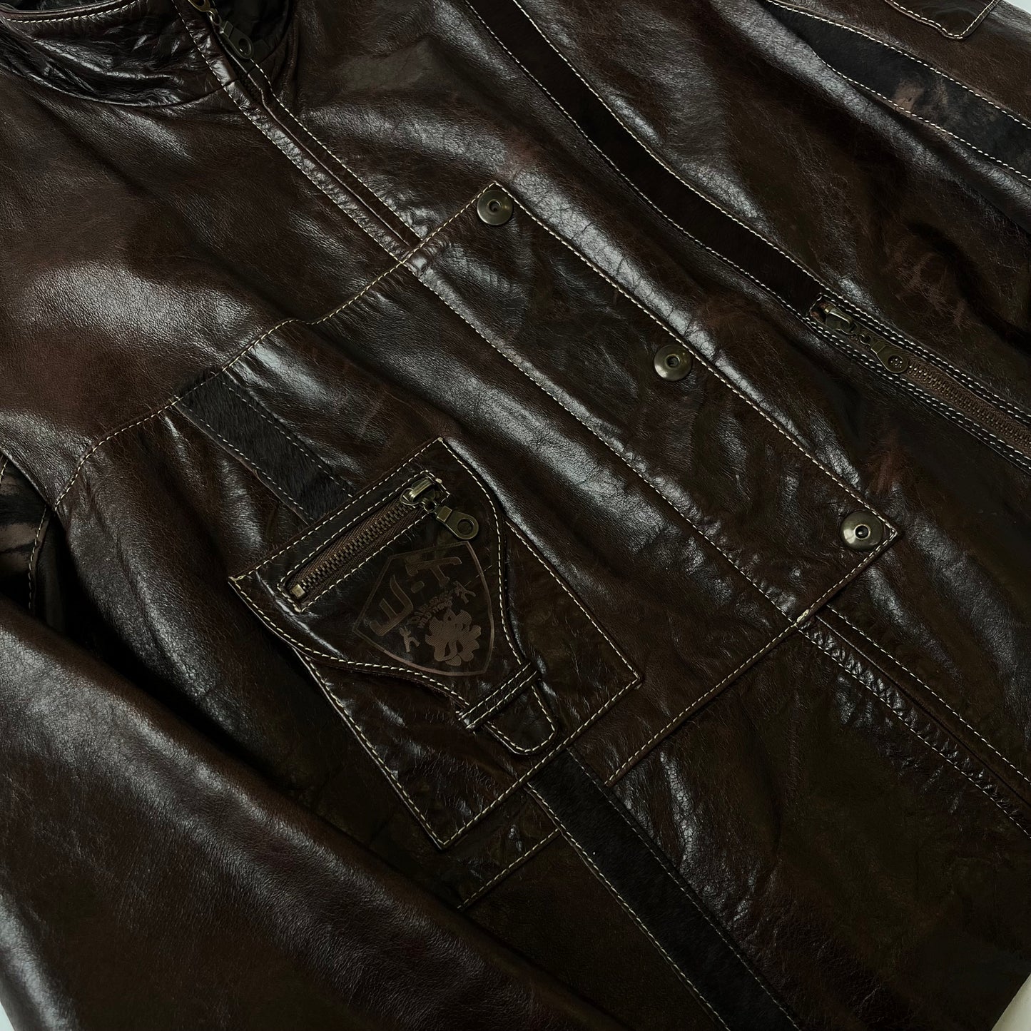 Diesel Leather & Pony Hair Biker Jacket (2000s)