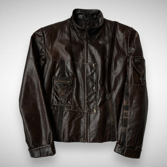 Diesel Leather & Pony Hair Biker Jacket (2000s)