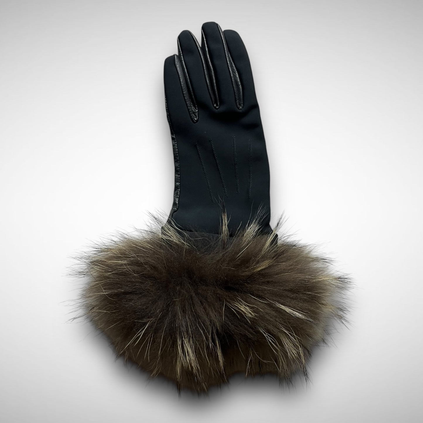 Marithé + François Girbaud Leather & Nylon Fur Gloves (2000s)