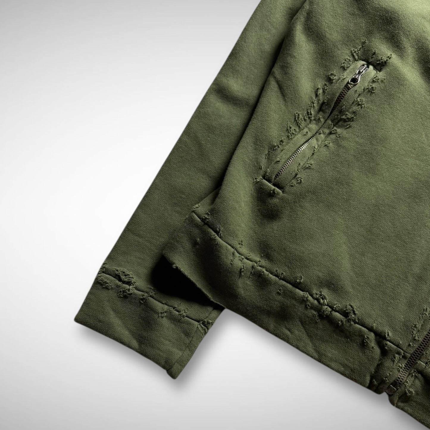 Sabotage ‘Shotgun’ Distressed Zip-Up Sweat (early 90s)