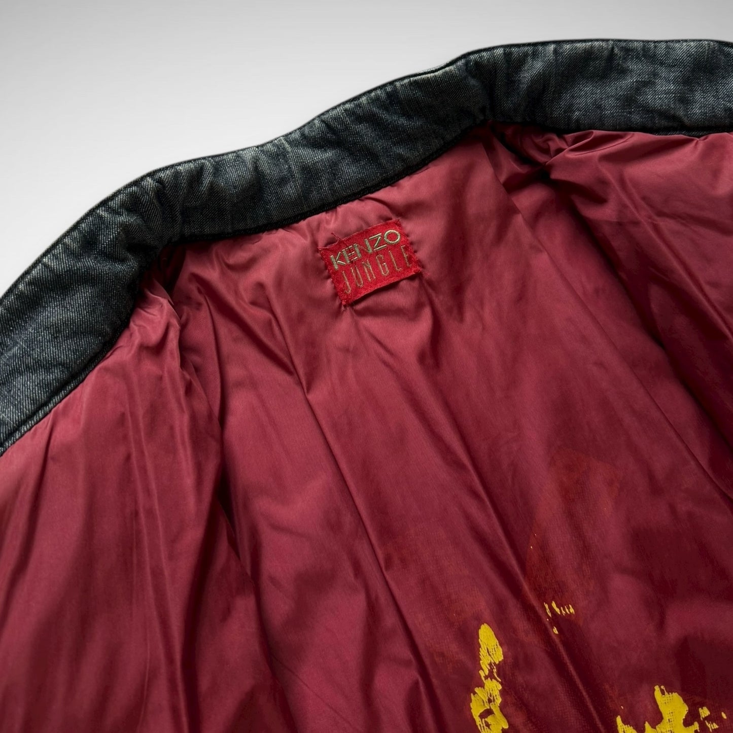 Kenzo Jungle Padded Denim Moto Jacket (90s)