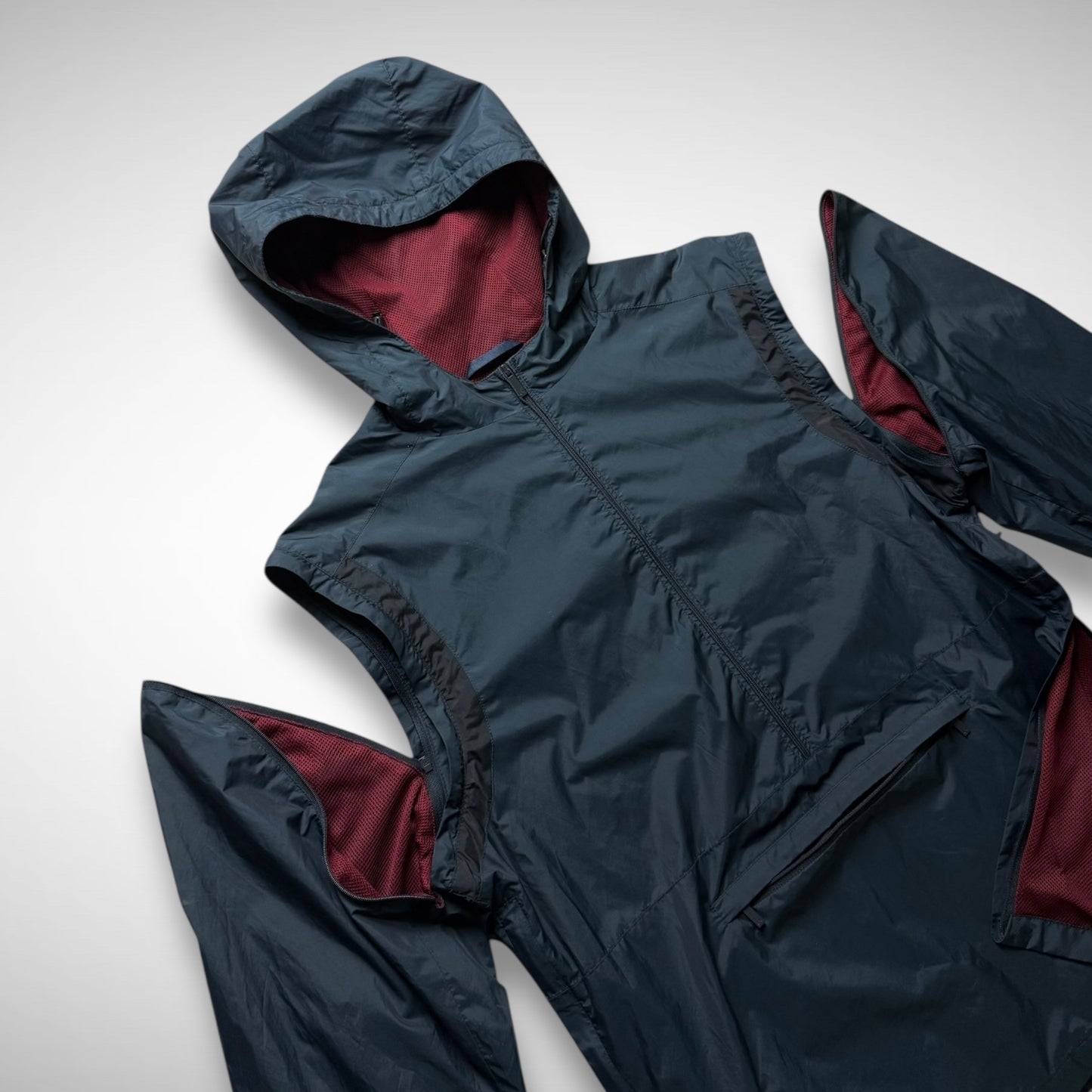 Kenzo 2-in-1 Hooded 1/2 Zip Jacket/Vest (2000s)