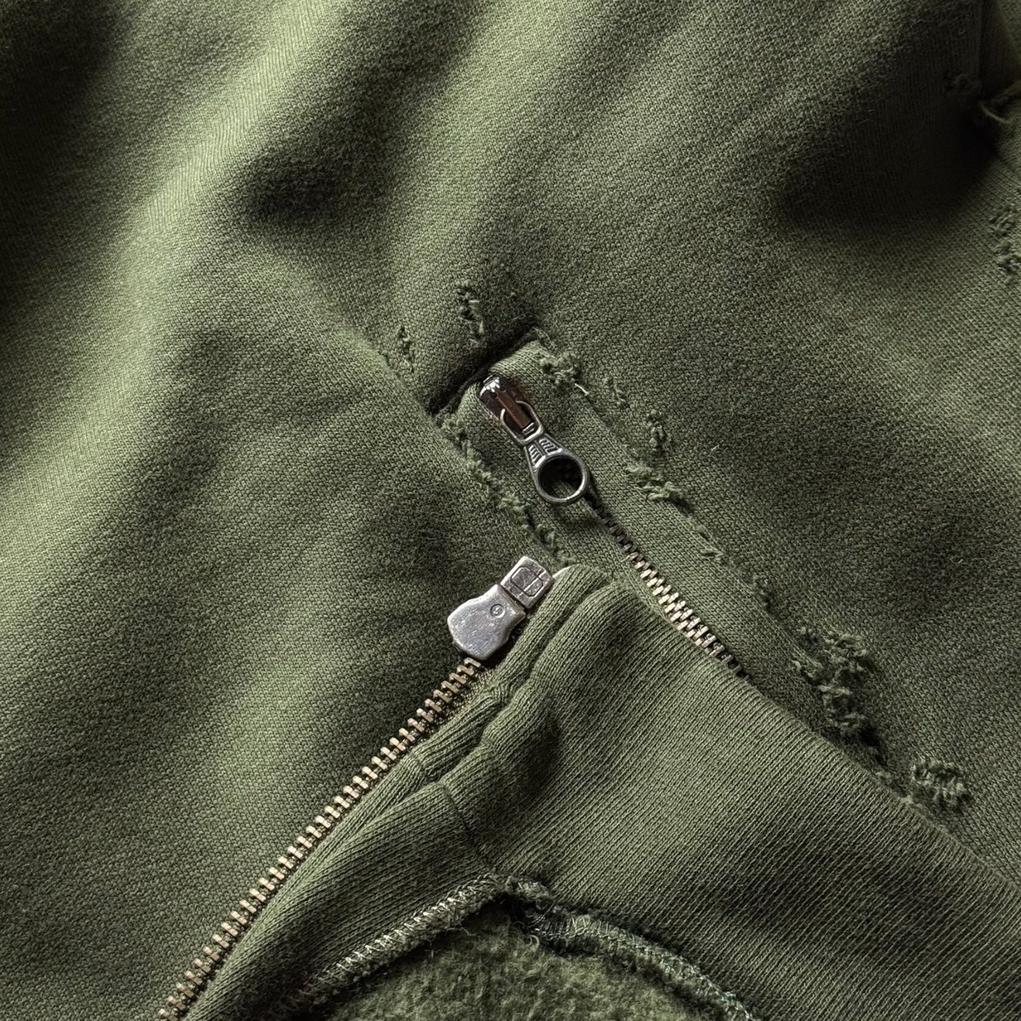 Sabotage ‘Shotgun’ Distressed Zip-Up Sweat (early 90s)