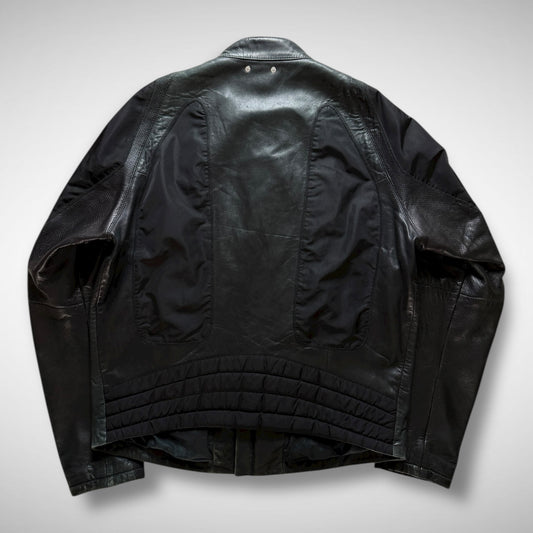 Hugo Boss Orange Nylon & Leather Panel Biker Jacket (2000s)