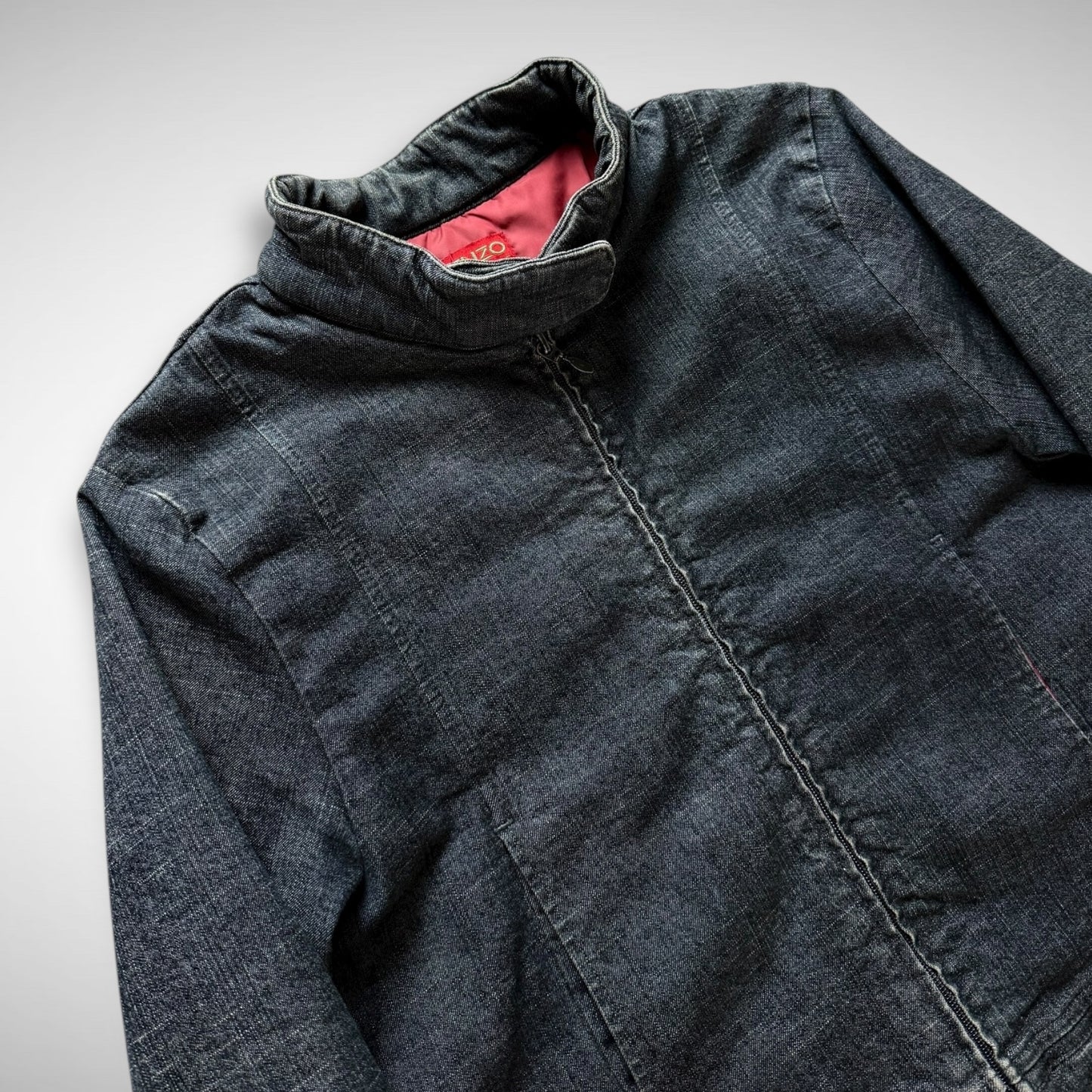 Kenzo Jungle Padded Denim Moto Jacket (90s)