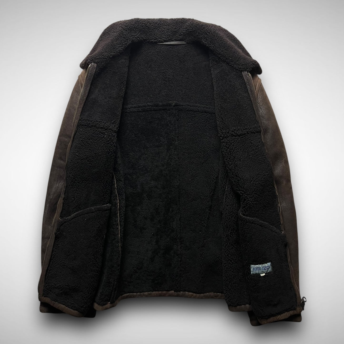 Kenzo Leather Shearling Jacket (1980s)