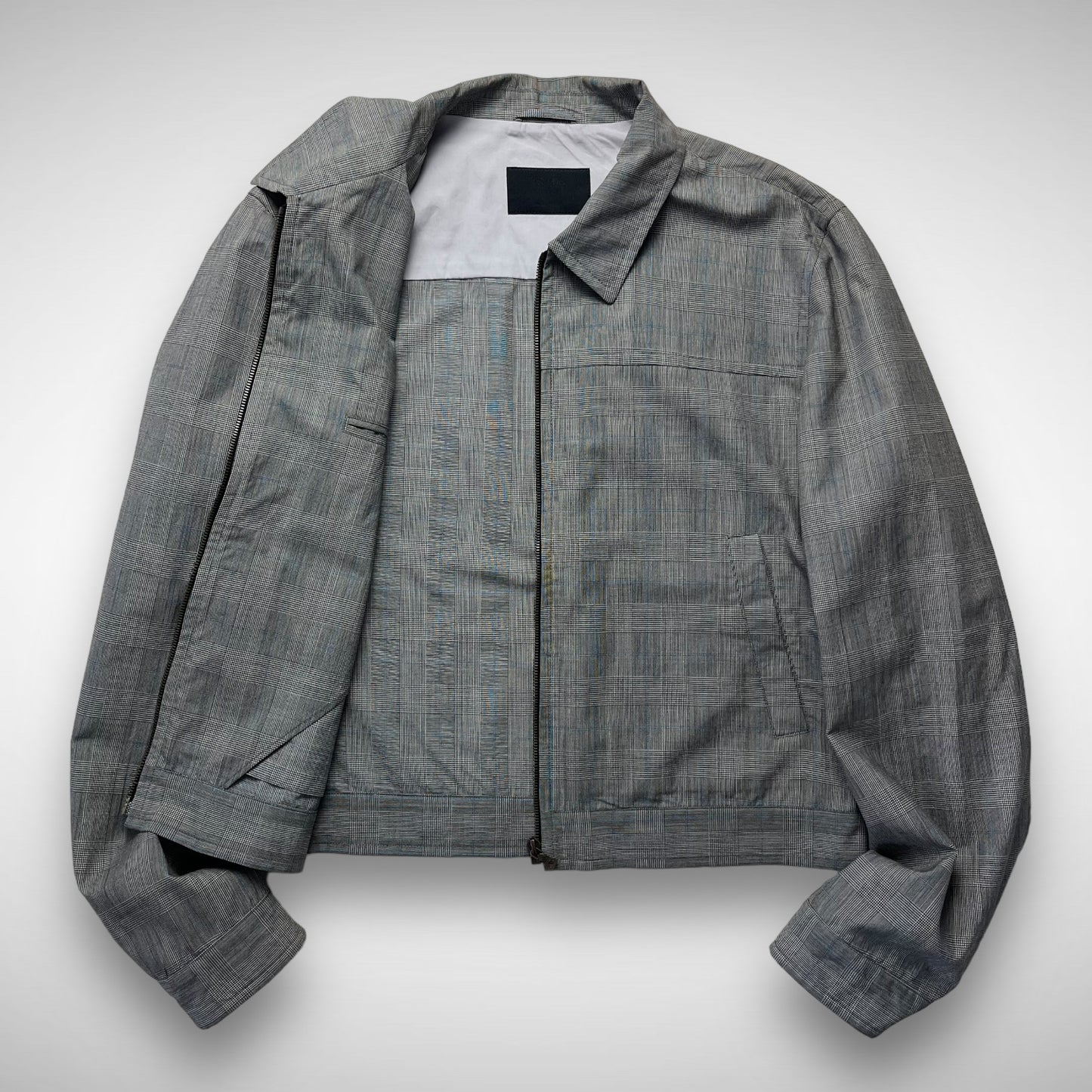 Prada ‘Prince de Galles’ Plaid Wool Blouson Jacket