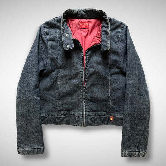 Kenzo Jungle Padded Denim Moto Jacket (90s)