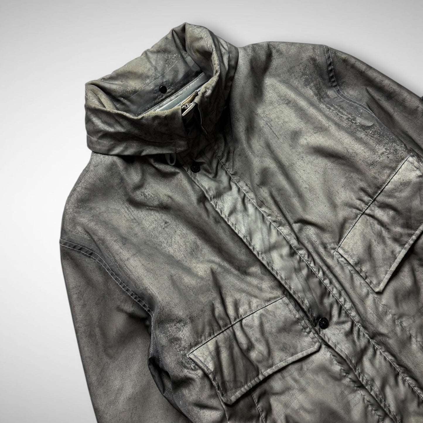 Stone Island Monofilament Mesh Camo Parka w/ Wool Liner (AW2001)