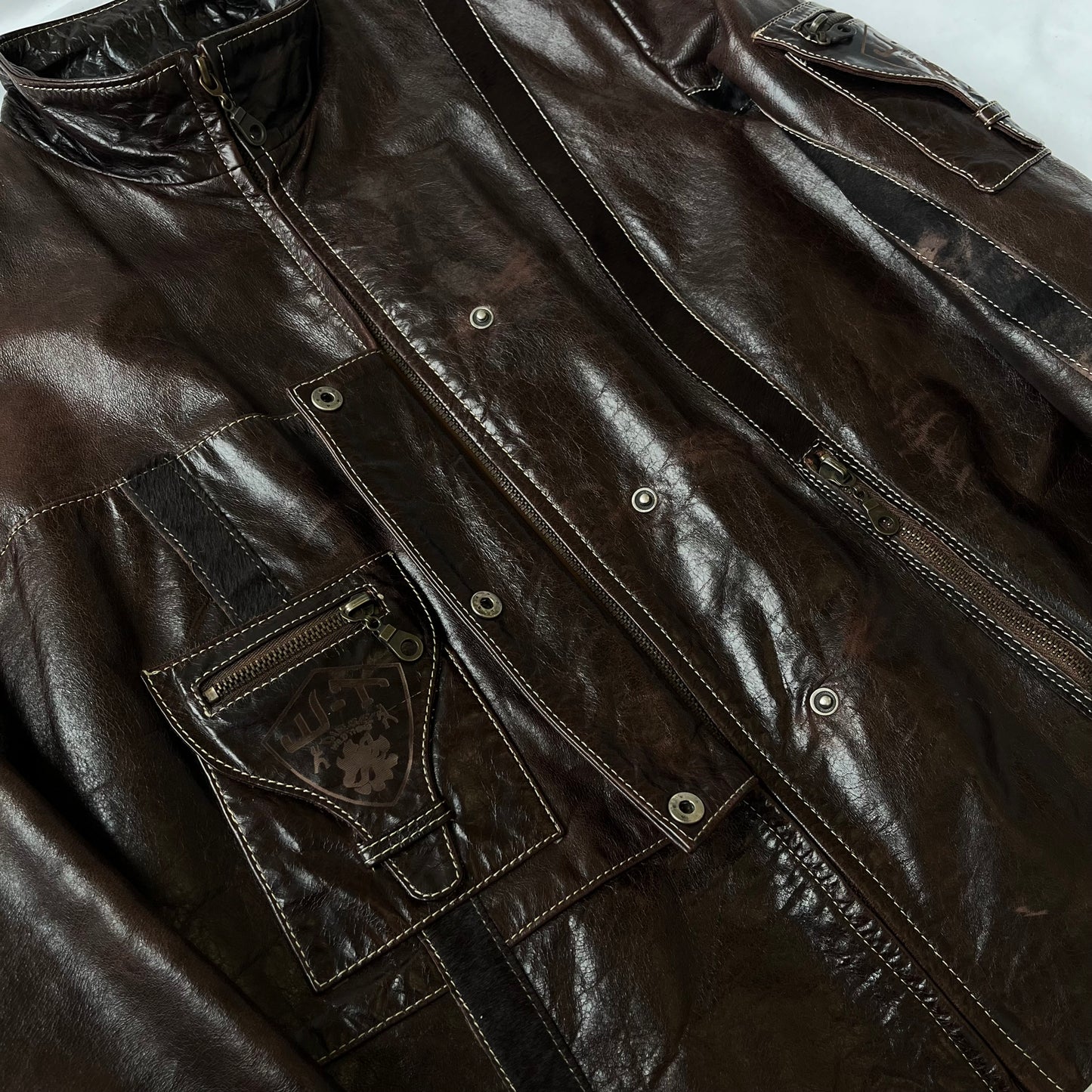 Diesel Leather & Pony Hair Biker Jacket (2000s)