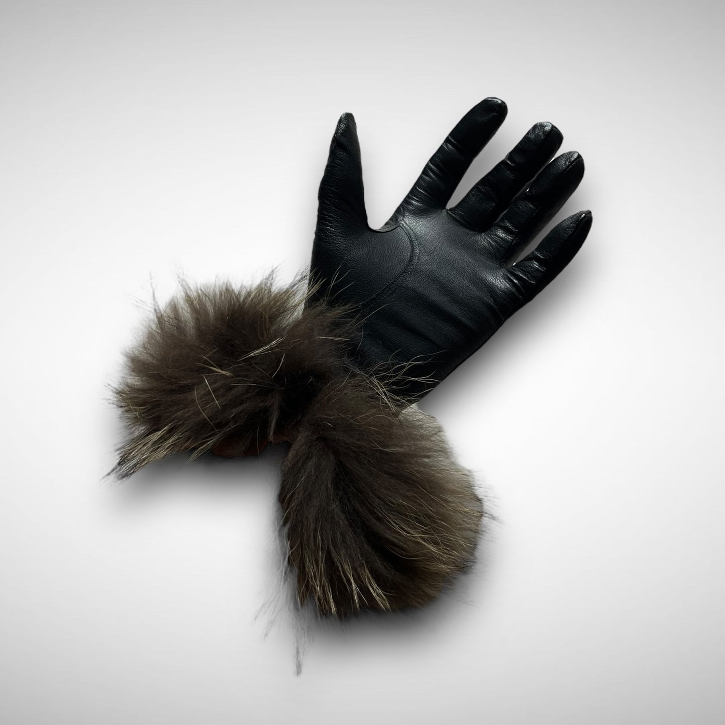 Marithé + François Girbaud Leather & Nylon Fur Gloves (2000s)