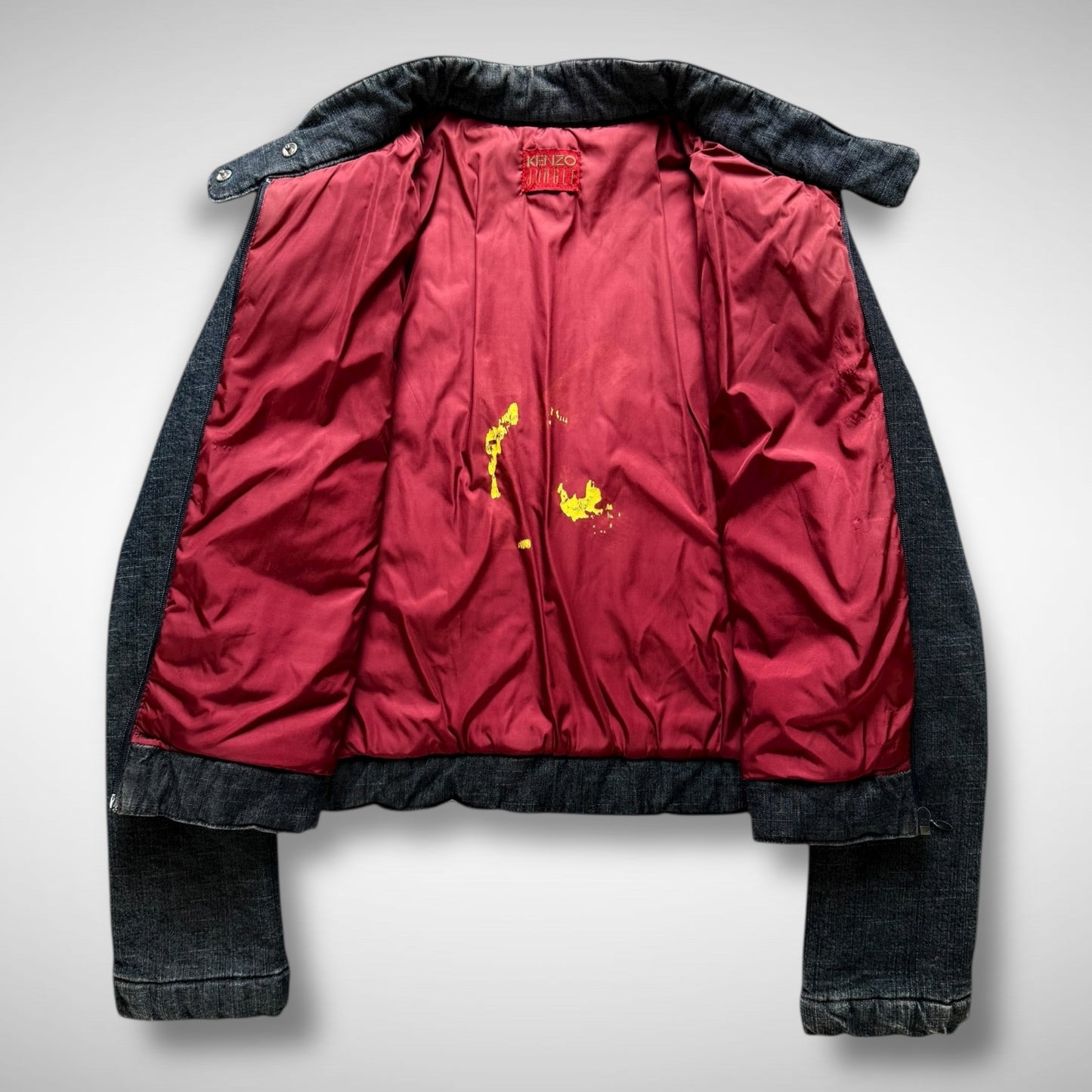 Kenzo Jungle Padded Denim Moto Jacket (90s)