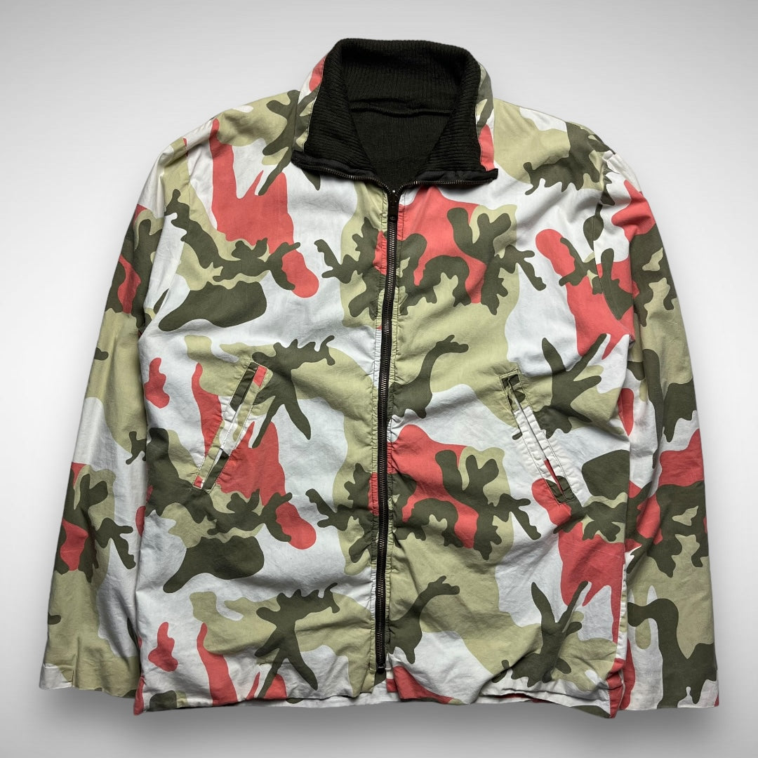 Sabotage Reversible Camo/Knit Zip-Up Jacket (1990s)