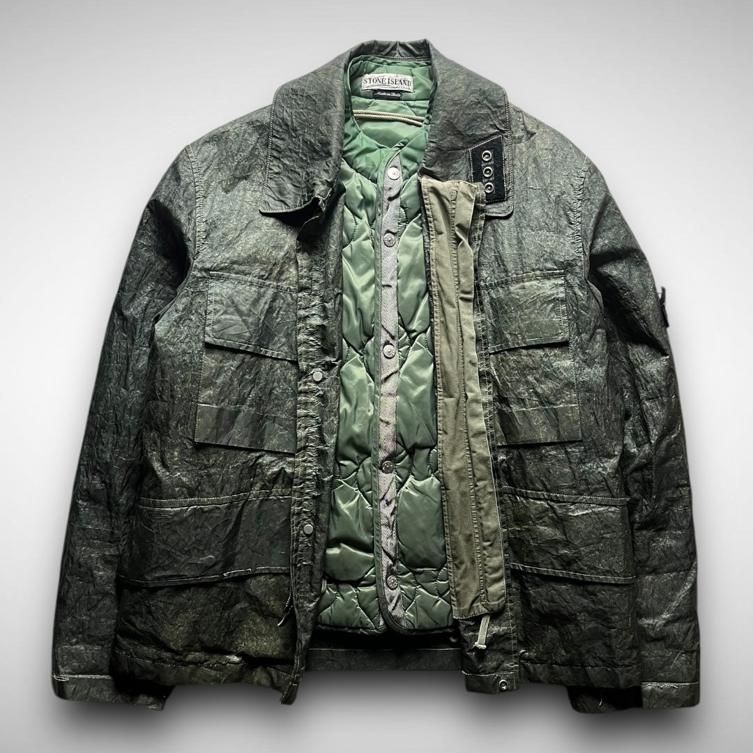Stone Island Laminated Webbing Multi-Pocket Jacket w/ Liner