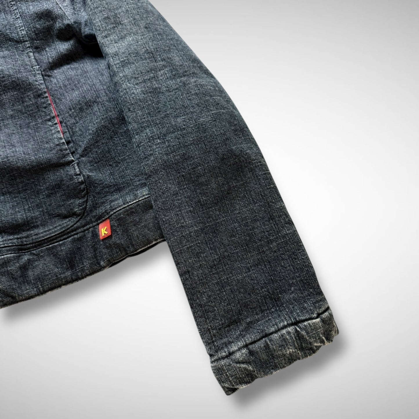 Kenzo Jungle Padded Denim Moto Jacket (90s)