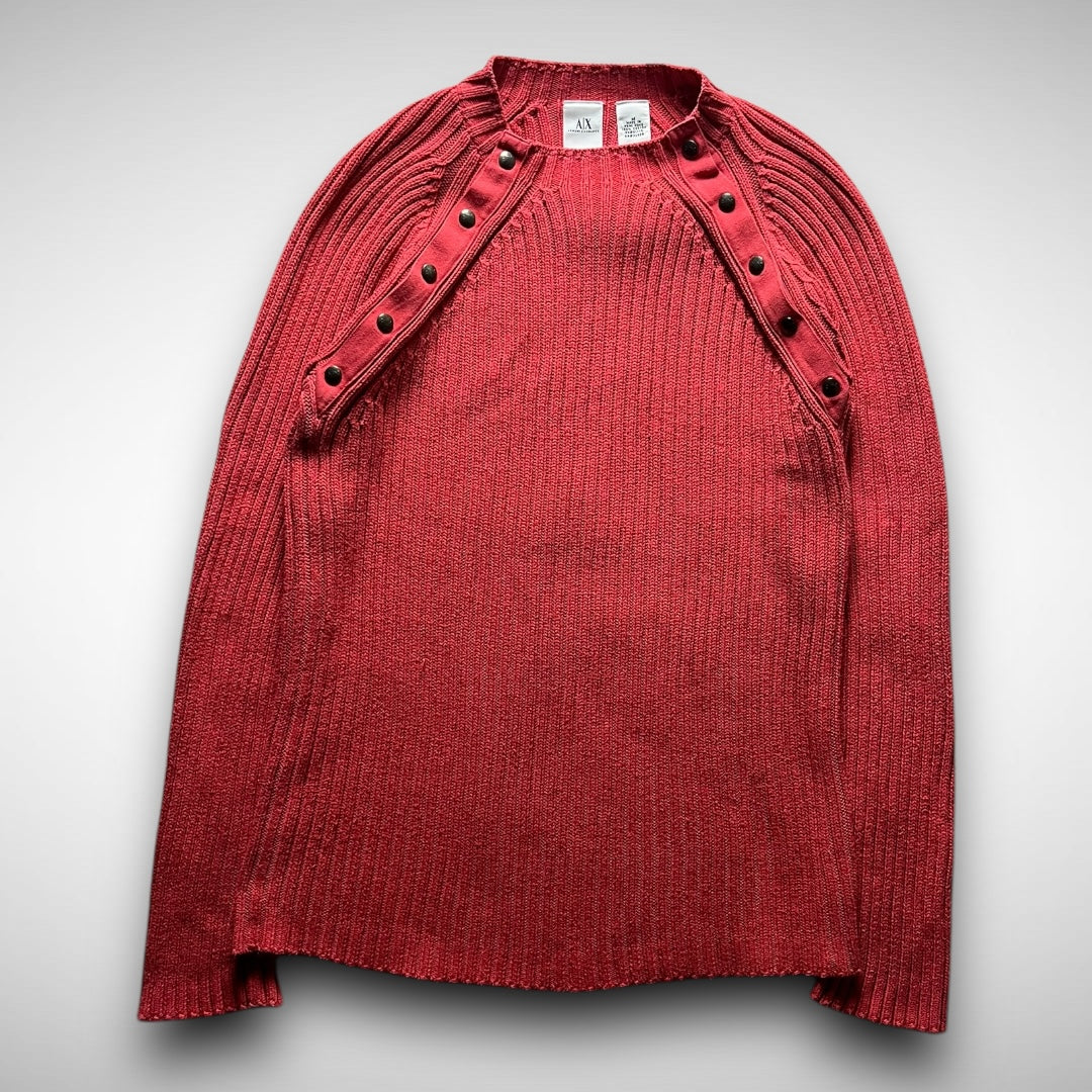 トップス emporio armani 00s Knit archive Armani Exchange Knit Pullover w/ Snap-Button Front (2000s) – VILIS