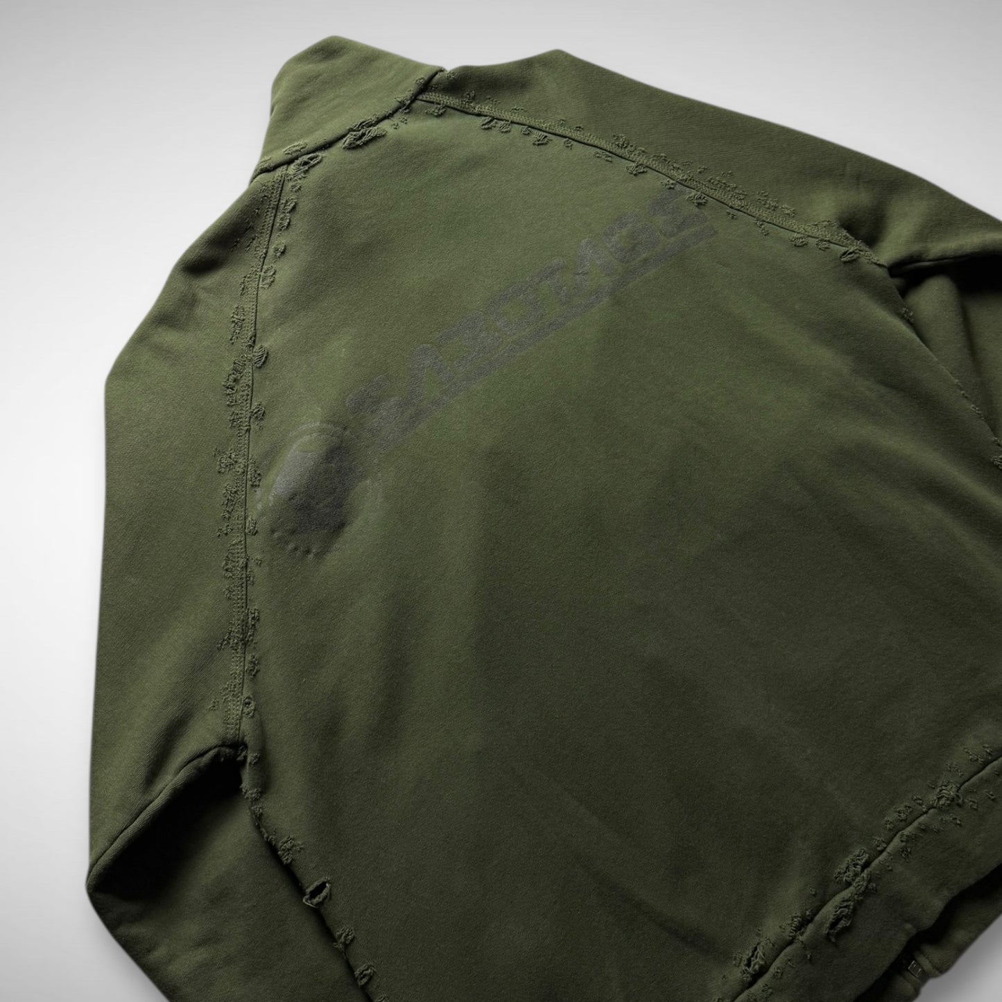 Sabotage ‘Shotgun’ Distressed Zip-Up Sweat (early 90s)