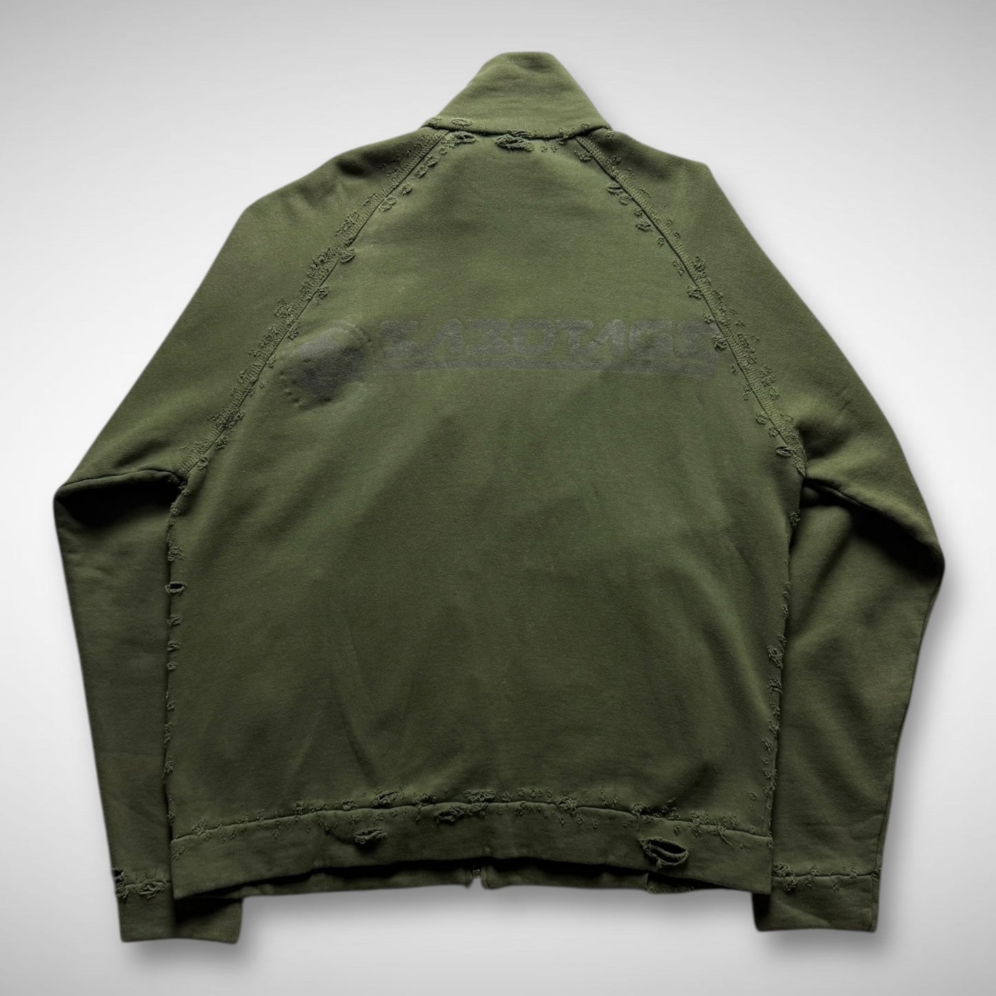 Sabotage ‘Shotgun’ Distressed Zip-Up Sweat (early 90s)
